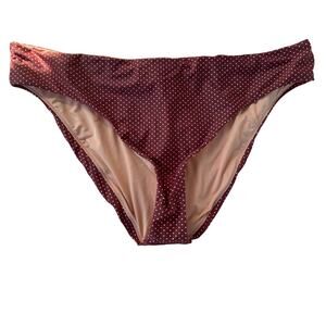 NWT J.Crew High-Rise Cheeky Bikini Bottom in Polka Dot,‎ Brown, 3XL